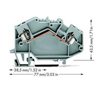 WAGO 780-601 2-conductor Through Terminal Block Grey