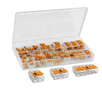 Wago clamps (61 pieces) assortment, set consists of: 27x 221 - 412 - 20x 221-413 - 14x 221-415 Arranged in a Clear Assortment Box