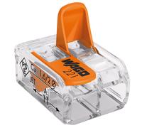 Wago Compact 2-Wire Splice Connector with Levers 4.0mm (Pack of 100) - Transparent
