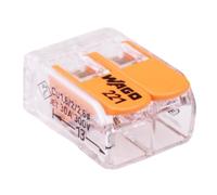 Wago Compact Lever Connector 6mm² 41A 221 Series (Pack of 25, 2-Way (612))