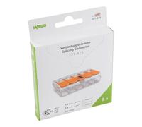 WAGO COMPACT Splicing Connector; all conductor types; max. 4 mm²; 5-conductor; with levers; transparent housing; 221-415/995-008; Pack of 8
