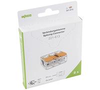 WAGO Compact Splicing Connector; All Conductor Types; max. 6 mm²; 3-Conductor; with levers; Transparent housing; 6,00 mm²; Transparent, 221-613/995-008 (Pack of 8)
