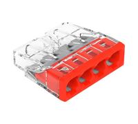 WAGO 2273-204 Compact Socket Terminal 4 x 0.5-2.5 mm² No. 2273-204 Red (Pack of 100)