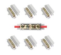 Wago Feed-Through Connectors 2-Pin 100A 1000V Terminal Block for 2.5-16 mm² Cable, Connection Clamp with ABS Housing for Ceiling Lights, Switches and Electrical Installation Pack of 6