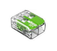 WAGO Green Range Terminal Block 2-Wire, to 4 mm², Splicing Connectors 2-Pole with Lever for All Conductor Types Pluggable, 221-422, 16 pcs