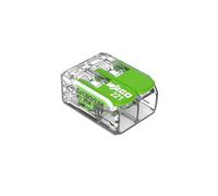 WAGO Green Range Terminal Block 2-Wire, to 4 mm², Splicing Connectors 2-Pole with Lever for All Conductor Types Pluggable, 221-422, 100 pcs