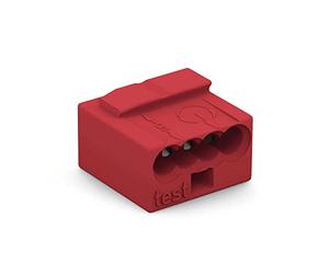 WAGO MICRO PUSH WIRE connector for junction boxes; for solid conductors; 0.8 mm Ø; 4-conductor; light gray cover; Surrounding air temperature: max 60°C; red, 243-804 (100 pcs)