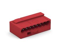 WAGO MICRO PUSH WIRE connector for junction boxes; for solid conductors; 0.8 mm Ø; 8-conductor; light gray cover; Surrounding air temperature: max 60°C; red, 243-808 (50 pcs)
