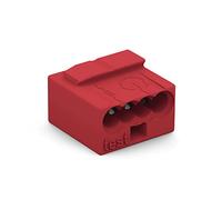 WAGO MICRO PUSH WIRE connector for junction boxes; for solid conductors; 0.8 mm Ø; 4-conductor; light gray cover; Surrounding air temperature: max 60°C; red, 243-804 (100 pcs)