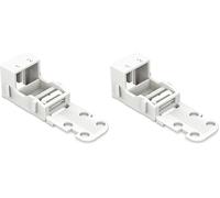 WAGO Mounting carrier; for 2-conductor terminal blocks; 221 Series - 4 mm²; for screw mounting; white, 221-502 (10 pcs) (Pack of 2)