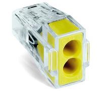 Wago Push Wire 2-Pole Junction Box Connector 2.5mm (Pack of 100) - Transparent/Yellow