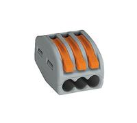WAGO CLASSIC Splicing Connector; for all conductor types; max. 4 mm²; 3-conductor; with levers; gray housing; Surrounding air temperature: max 40°C; 2,50 mm²; gray, 222-413 (50 pcs)