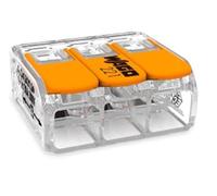 10 Pieces Wago 221-613 Connection Terminal 3 Wires with Lever 0,5-6 qmm Small Design, Transparent