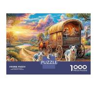 Wagon Journey 1000 Piece Jigsaw Puzzle with Whimsical Design - A Charming Challenge for Adults And Kids Age 14 Years Up70x50cm/1000pcs