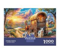 Wagon Journey Jigsaw Puzzles Puzzles for Adults Kids. 1000 Piece Interesting Great Gifts Challenge Toy Educational Games Home Decoration for Educational Games Gifts 52x38cm/1000pcs