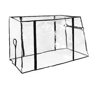 Wagon Rain Cover Push-Pull Cover Canopy Folding Waterproof PVC Trolley Cover with Zipper Closure Transparent Canopy for Camping Garden Picnic Cart Stroller 43x29x20in