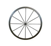 Wagon Wheel Wall Decorative Ornament Cartwheel Metal Art Vintage Western Style Rustic Brown Wall Hanging Cart Wheel Indoor Outdoor Decor for Garden Fence Patio Garage (Brown Wheel)