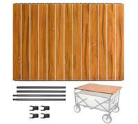 Wagon with Table, Wagon Table Top Attachment, 30x22" Collapsible Top, Aluminum Alloy Heavy Duty, Waterproof Portable for Camping, Wood Grain