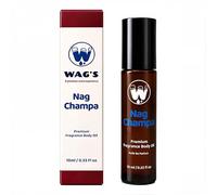 WagsMarket - Nag Champa Perfume Oil, 0.33 oz Roll On to a 4 oz Glass Bottle, 0.33 oz Roll On
