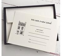 Wagtail Designs Change of Address Cards Blank 20 Cream Cards (300gsm) with Matching envelopes (Choose 'Town House' or 'Red roof' Design) (Town House)