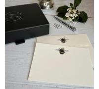 Wagtail Designs Notelets with a Bumble Bee Illustration in a Lovely Black Box with Ribbon (Choose 10 or 20 Cards with envelopes) (20)