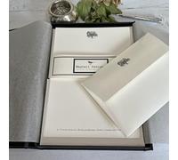 Wagtail Designs Personalised A5 Writing Paper and Envelopes with a Willow Tree Illustration in Lovely Black Box with Ribbon (A5 Paper/Envelopes - Qty 36) (Willow Tree)