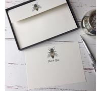 Wagtail Designs Thank You Cards with a Honey Bee Illustration in a Lovely Black Box with Ribbon (Choose 10 or 20 Cards with Matching envelopes) (20)