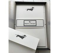 Wagtail Designs Writing Paper Gift Set with a Dachshund Dog Illustration in a Lovely Black Box with Ribbon (36 Sheets of Quality Letter Writing Paper and envelopes) (36)