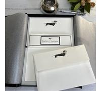 Wagtail Designs Writing Paper Gift Set with a Dachshund Dog Illustration in a Lovely Black Box with Ribbon (18 Sheets of Quality Letter Writing Paper and envelopes) (18)