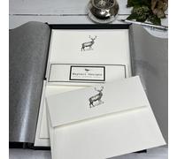 Wagtail Designs Writing Paper Gift Set with a Deer (Stag) Illustration in a Lovely Black Box with Ribbon (18)