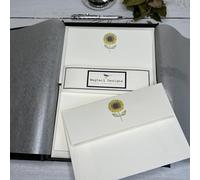 Wagtail Designs Writing Paper Gift Set with a Sunflower Design in a Lovely Black Box with Ribbon (36 Sheets and 36 envelopes)