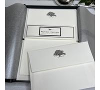 Wagtail Designs Writing Paper Gift Set with an Oak Tree Illustration in a Lovely Black Box with Ribbon (36)