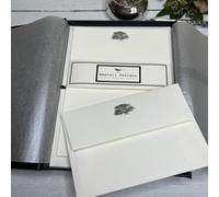 Wagtail Designs Writing Paper Gift Set with an Yew Tree Illustration in a Lovely Black Box with Ribbon (Choose from 18 or 36 Sheets and envelopes) (18)