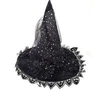 [Wagurum] Adult Unisex Racing Halloween Witch Hat Trim Wizard Hat Role Play Point Hat Theme Party Dress Up Starwich Hat