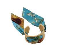 [Wagurum] Comfortable Silk Scarf Bracelet Adjustable Hollow Bangle for Women Fashion Party Dating Accessories List Jewelry