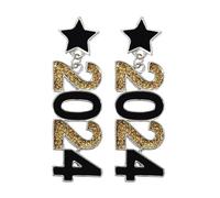 [Wagurum] Elegant Crystal Digital Pendant Earrings/Necklace Ornaments Handmade Jewelry Charms Women Fashion Forward Style