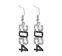 [Wagurum] Elegant Crystal Digital Pendant Earrings/Necklace Ornaments Handmade Jewelry Charms Women Fashion Forward Style