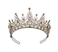 [Wagurum] Luxurious Crown Hair Hoop Heavy Duty Birthday Party Elegant Pageant Water Drop Crystal Girl Wedding Costume Headwear