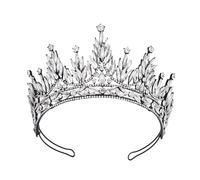 [Wagurum] Luxurious Crown Hair Hoop Heavy Duty Birthday Party Elegant Pageant Water Drop Crystal Girl Wedding Costume Headwear