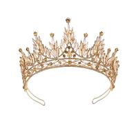 [Wagurum] Luxurious Crown Hair Hoop Heavy Duty Birthday Party Elegant Pageant Water Drop Crystal Girl Wedding Costume Headwear
