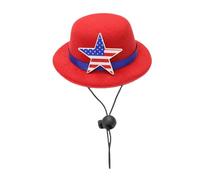 [Wagurum] Small Top Hat with Hair Clip US Independence Day Theme Costume Headwear National Day Celebration Head Accessory Supply