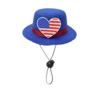 [Wagurum] Small Top Hat with Hair Clip US Independence Day Theme Costume Headwear National Day Celebration Head Accessory Supply