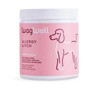 WagWell Allergy and Itch Chews - Chicken Flavored - Plant Based with Colostrum and Spirulina - Dog Skin and Coat Supplement for Itch Relief and Digestive Health, 60 Chews