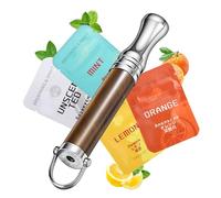 Wagxoey Smoking cessation aid with 12 filters, nicotine-free breathing trainer with 4 flavours, stainless steel, anti-stress, smoking, quitting aid, portable for on the go (tiger eye)