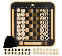 Wahartoly Home Wall Chess Board Game Room Furniture Decor Deluxe Chess Set Pine Chessboard Covered with Exquisite Carved Metal Layers. Equipped with Chess Pieces and Storage Bags