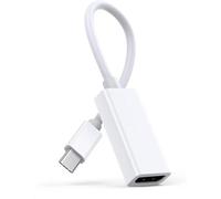 Wahbite USB-C to HDMI Adapter 4K@60Hz, Widely Compatible with iPhone 15, MacBook, iPad Pro, Samsung Galaxy, Surface Book, XPS, Chromebook & More (White, 1.0 count)