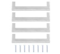 WAHEWUD 4 Set 201 Stainless Steel Cabinet Handles Cupboard Pulls for Furniture Doors and Drawers 96mm 128mm 160mm 192mm (12 * 12 * 192)