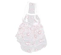 WAHEWUD Pet Suspender Dress,Pet Lace Skirt Premium Polyester Material Soft Breathable Washable Fine Workmanship, Cat Clothes for Small to Medium Sized Dogs White Pink (XL)