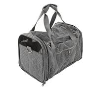 WAHEWUD Small Dog Carrier, Dog Purse Multi Grid Design Foldable Extra Large Window Easy Storage, Puppy Purse for Outdoor Travel Walking Hiking Shopping (Gray)