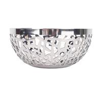WAHEWUD Stainless Steel Fruit Bowl for Kitchen Countertop Large Decorative Wire Basket Storage of Vegetable and Bread Modern Mirror Polished Centerpiece Table (18CM)
